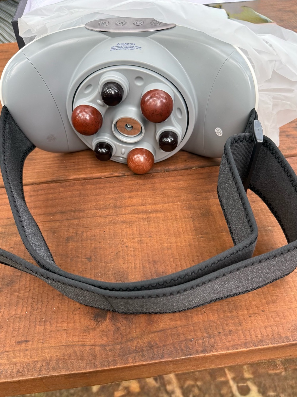 Abdominal Massager in Light Gray with Brown Massage Nodes